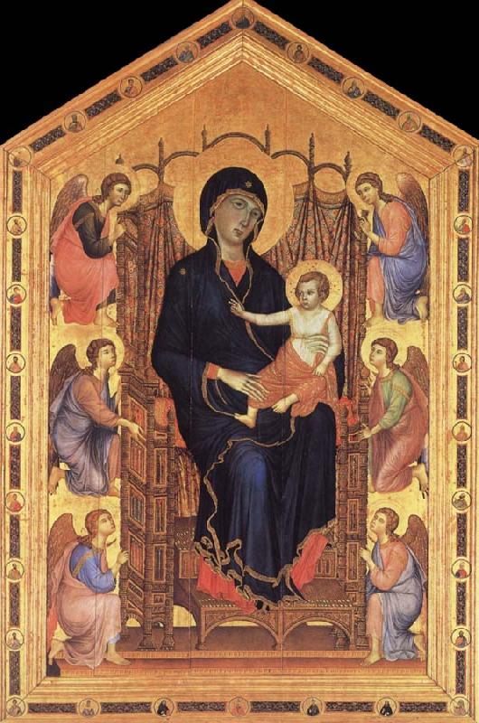 Duccio di Buoninsegna Madonna and Child Enthroned with Six Angels Norge oil painting art